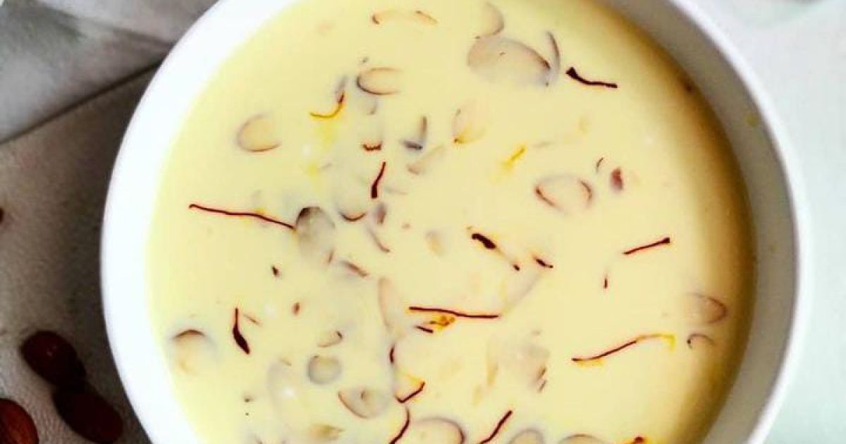 Creamy saffron-infused basundi dessert recipe