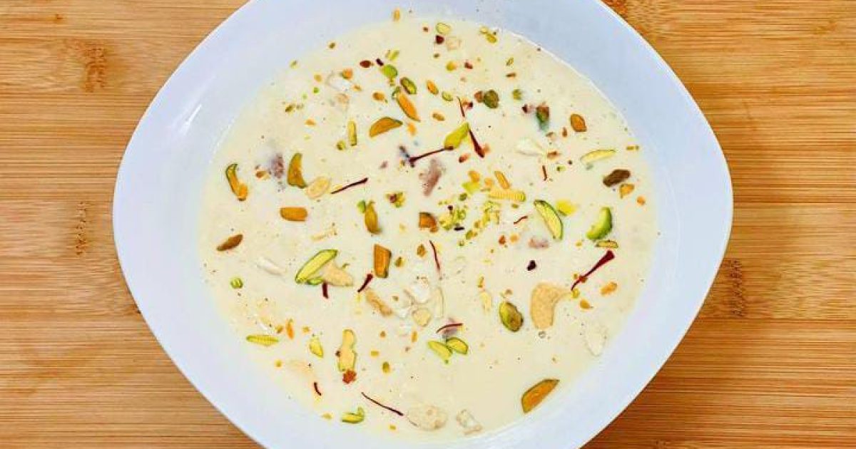 Creamy saffron-infused basundi dessert recipe